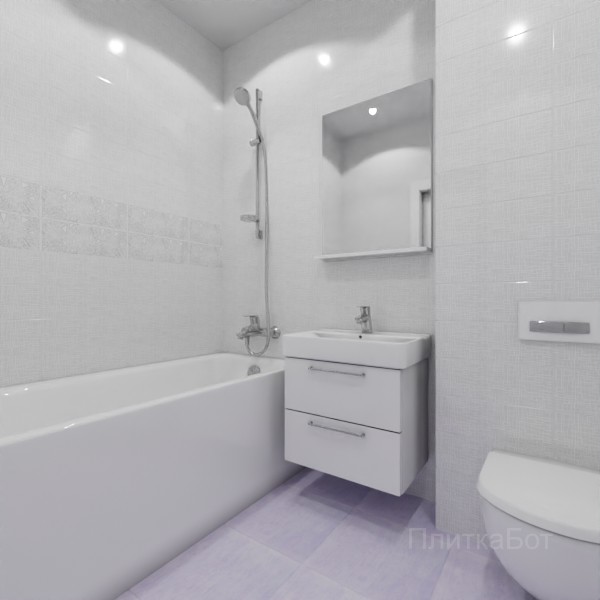 Alma Ceramica, Adamant, Два декора над ванной и основная плитка № 1