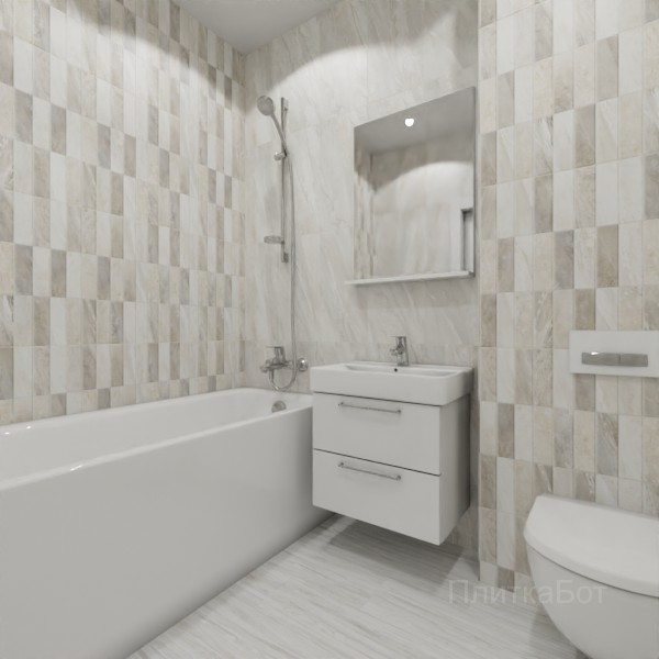 ALMA ceramica 2026, Адриатик, Контрастные стены вертикально, контраст у инсталляции, палубная №1