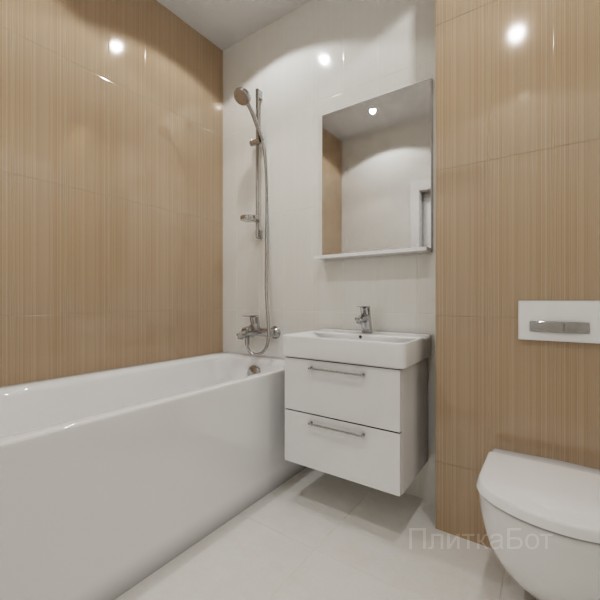 ALMA ceramica 2026, Айленд, Контрастные стены вертикально, контраст у инсталляции