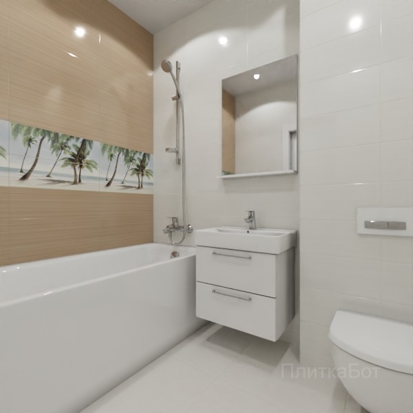 ALMA ceramica 2026, Айленд, Панно и контраст над ванной