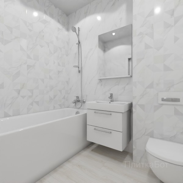 ALMA ceramica 2026, Айсберг, Контрастные стены вертикально, контраст у инсталляции, палубная №1