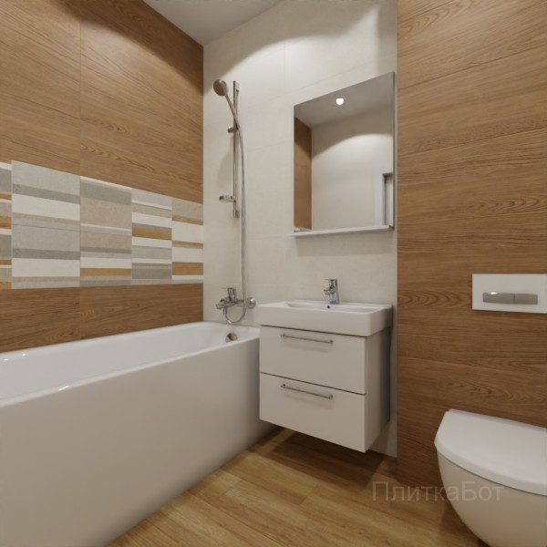 ALMA ceramica 2026, Ангола, Два декора над ванной, контраст у инсталляции, палубная №2