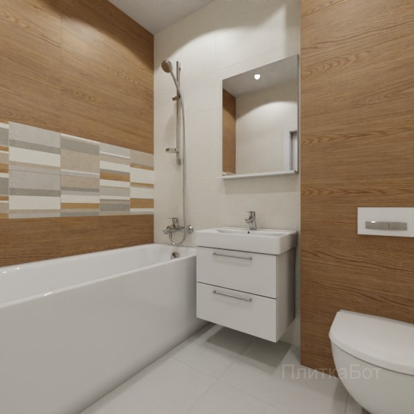 ALMA ceramica 2026, Ангола, Два декора над ванной, контраст у инсталляции №2
