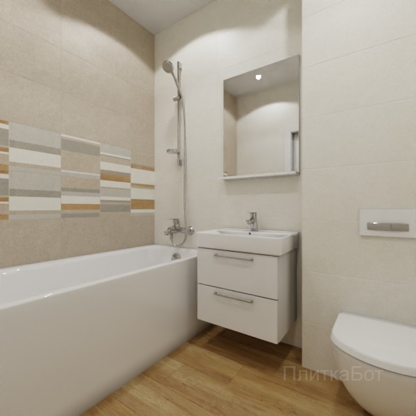 ALMA ceramica 2026, Ангола, Два декора над ванной, палубная №1