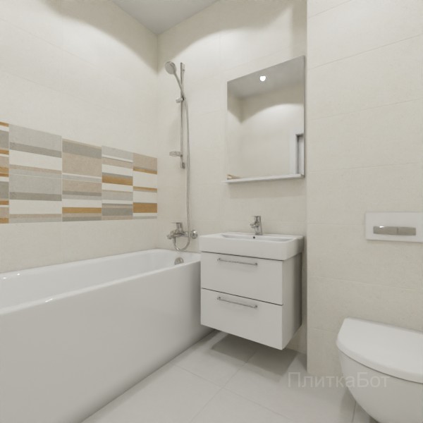 ALMA ceramica 2026, Ангола, Два декора над ванной и основная плитка