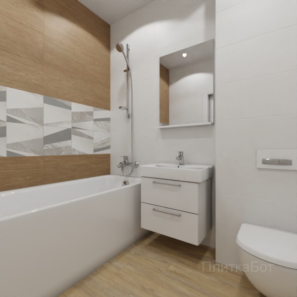 ALMA ceramica 2026, Антурин, Два декора над ванной, палубная №12