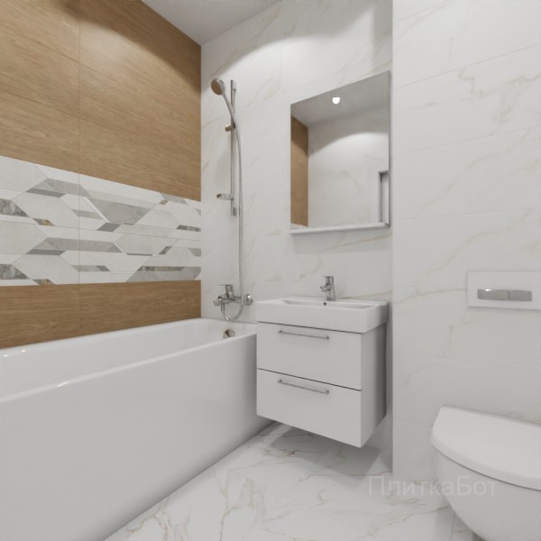 ALMA ceramica 2026, Антурин, Два декора над ванной №25