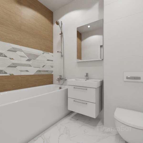 ALMA ceramica 2026, Антурин, Два декора над ванной №28
