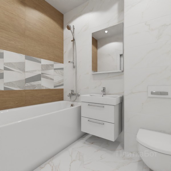 ALMA ceramica 2026, Антурин, Два декора над ванной №31