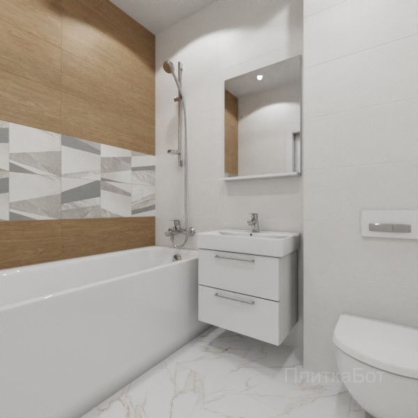 ALMA ceramica 2026, Антурин, Два декора над ванной №34