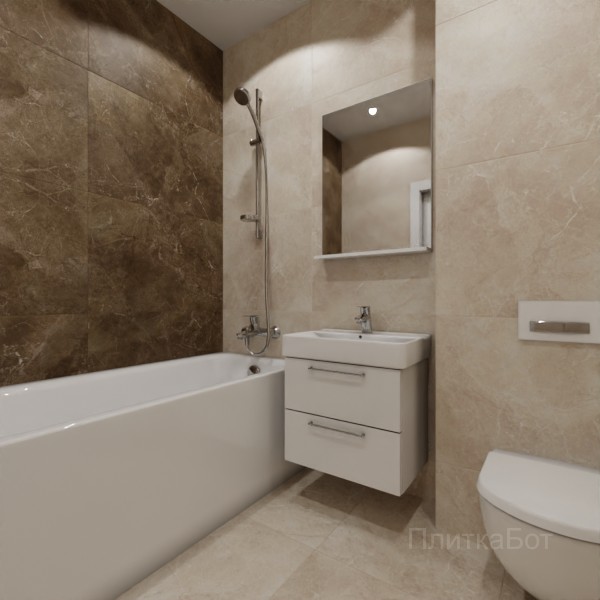 ALMA ceramica 2026, Апарель (беж), Контрастные стены №1