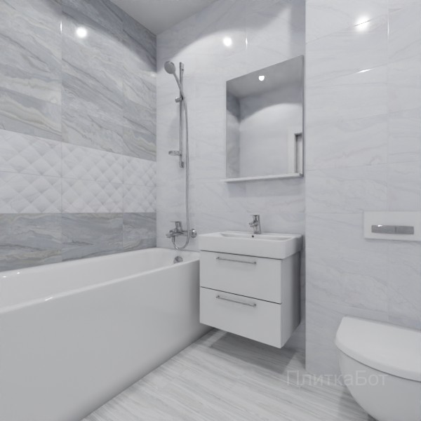 ALMA ceramica 2026, Аркадия, Два декора над ванной, палубная