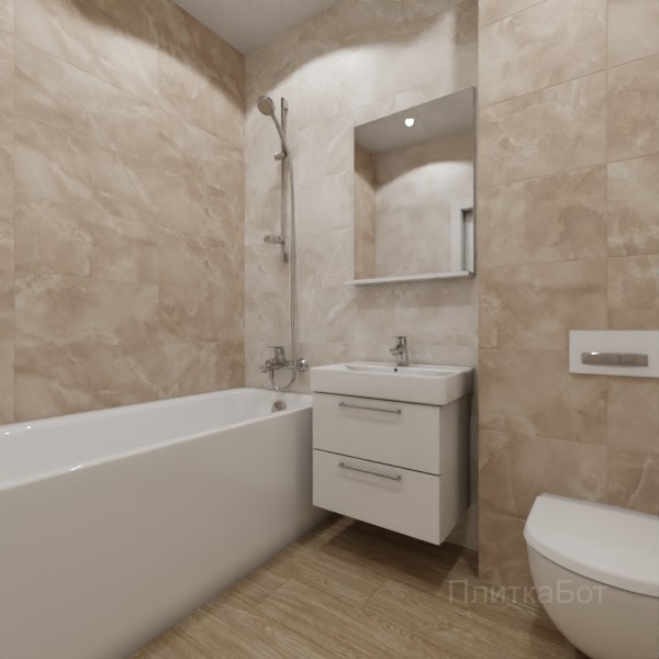 ALMA ceramica 2026, Азимут (беж), Контрастные стены, контраст у инсталляции, палубная №2