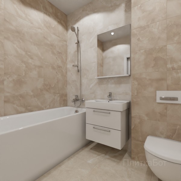 ALMA ceramica 2026, Азимут (беж), Контрастные стены, контраст у инсталляции №3