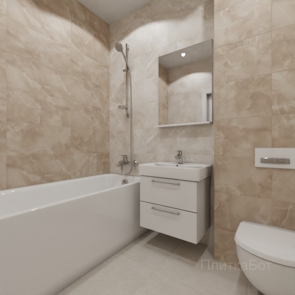 ALMA ceramica 2026, Азимут (беж), Контрастные стены, контраст у инсталляции №4