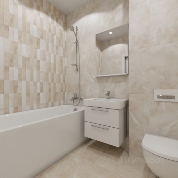 ALMA ceramica 2026, Азимут (беж), Контрастные стены вертикально №1