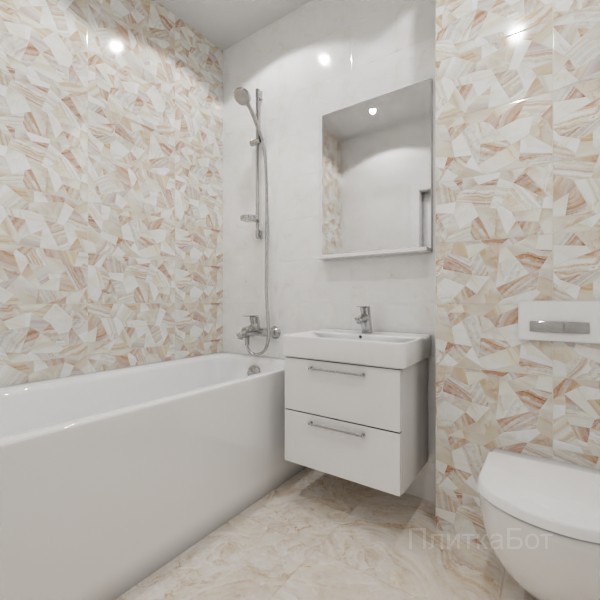 ALMA ceramica 2026, Бергамо (беж), Контрастные стены, контраст у инсталляции №1