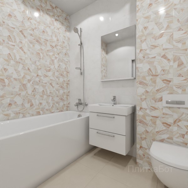 ALMA ceramica 2026, Бергамо (беж), Контрастные стены, контраст у инсталляции №2