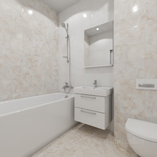ALMA ceramica 2026, Бергамо (беж), Контрастные стены, контраст у инсталляции №3