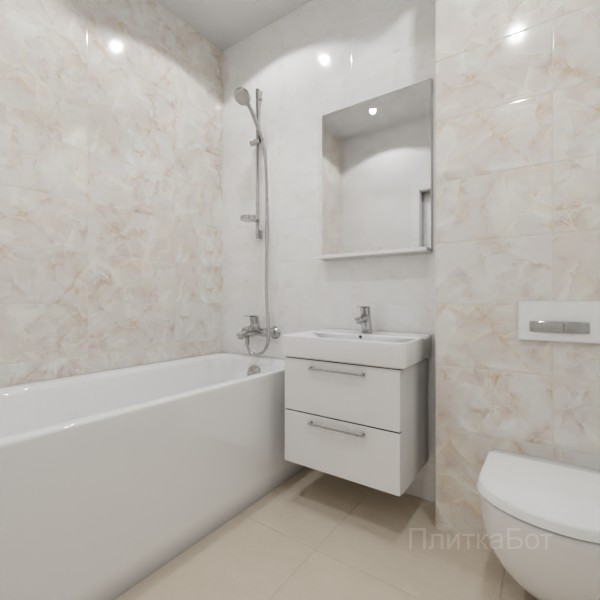 ALMA ceramica 2026, Бергамо (беж), Контрастные стены, контраст у инсталляции №4