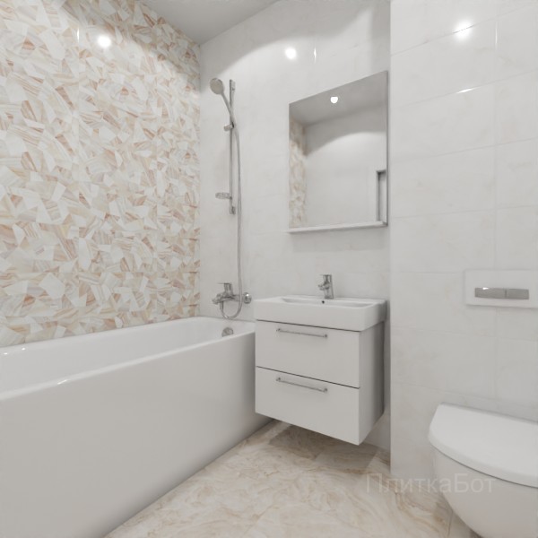 ALMA ceramica 2026, Бергамо (беж), Контрастные стены №1