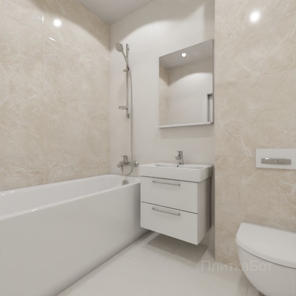ALMA ceramica 2026, Берлин (беж), Контрастные стены, контраст у инсталляции №1