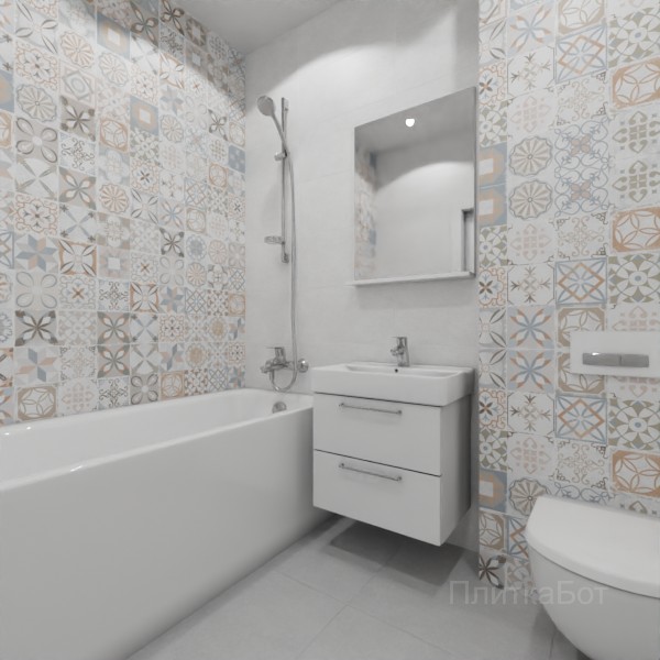 ALMA ceramica 2026, Бетон Про, Контрастные стены, контраст у инсталляции №15