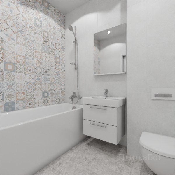 ALMA ceramica 2026, Бетон Про, Контрастные стены вертикально №14