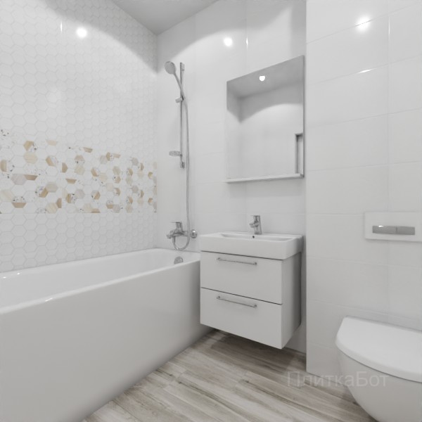 ALMA ceramica 2026, Бильбао, Два декора над ванной, палубная №3