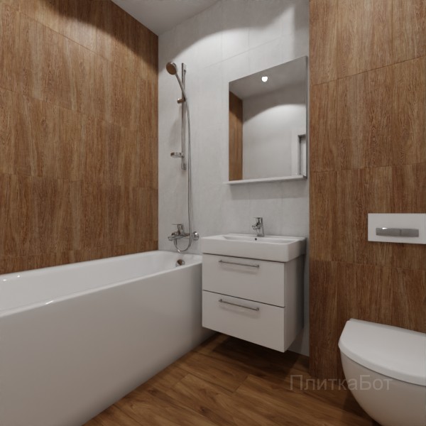 ALMA ceramica 2026, Бохо, Контрастные стены вертикально, контраст у инсталляции, палубная №1