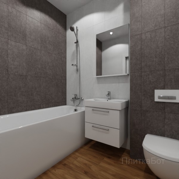 ALMA ceramica 2026, Бохо, Контрастные стены вертикально, контраст у инсталляции, палубная №2
