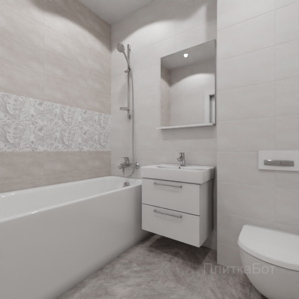 ALMA ceramica 2026, Бонита, Два декора над ванной №1
