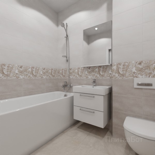 ALMA ceramica 2026, Бонита (беж), Низ-верх и декор №1