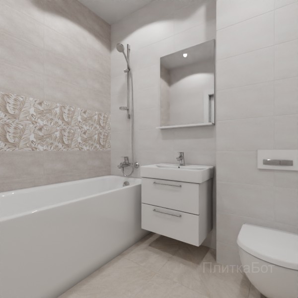 ALMA ceramica 2026, Бонита (беж), Два декора над ванной №1