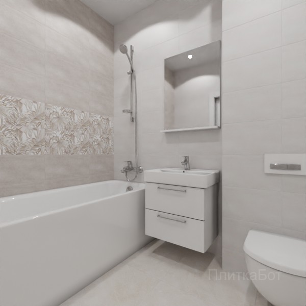 ALMA ceramica 2026, Бонита (беж), Два декора над ванной №4