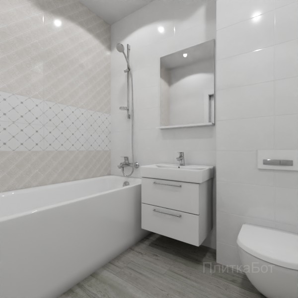 ALMA ceramica 2026, Брента, Два декора над ванной, палубная №1