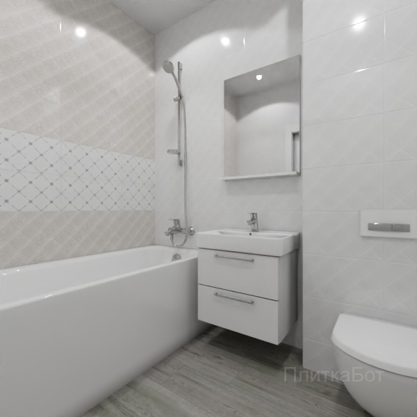 ALMA ceramica 2026, Брента, Два декора над ванной, палубная №2