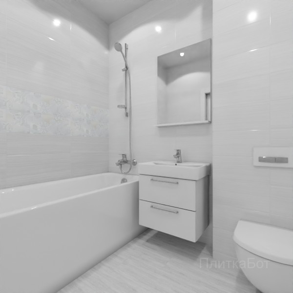 ALMA ceramica 2026, Бутик, Два декора над ванной, палубная