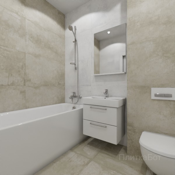 ALMA ceramica 2026, Цементо, Контрастные стены, контраст у инсталляции №3