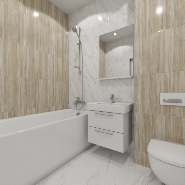 ALMA ceramica 2026, Дакота, Контрастные стены вертикально, контраст у инсталляции №2