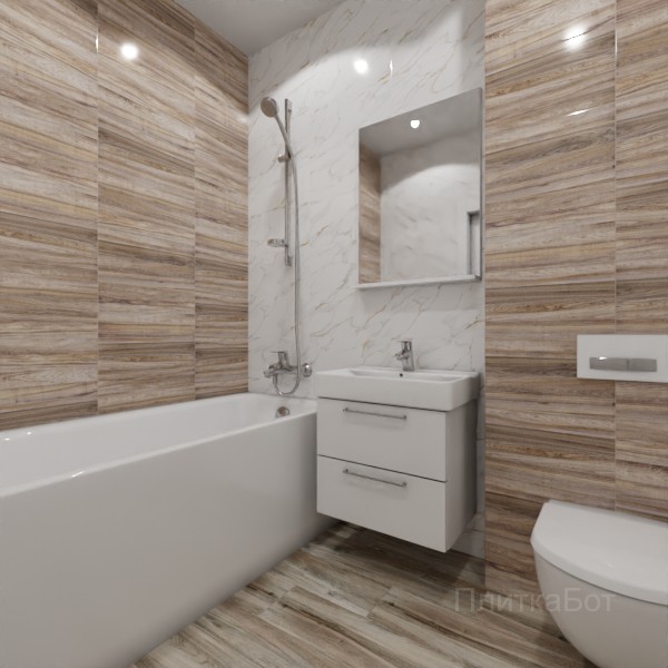 ALMA ceramica 2026, Дублин, Контрастные стены, контраст у инсталляции, палубная №2