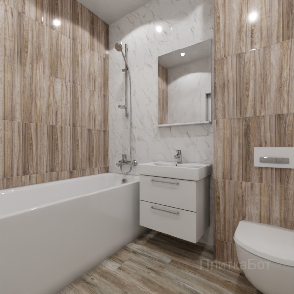 ALMA ceramica 2026, Дублин, Контрастные стены вертикально, контраст у инсталляции, палубная №2