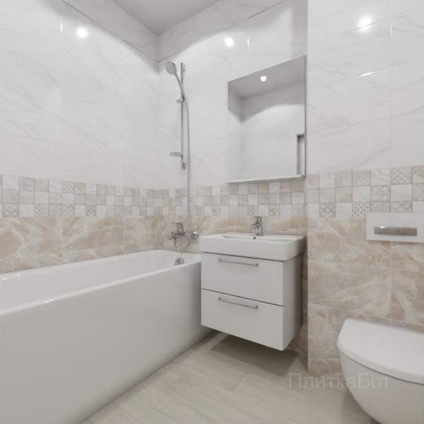 ALMA ceramica 2026, Фреско, Низ-верх, декор и полоса, палубная №2