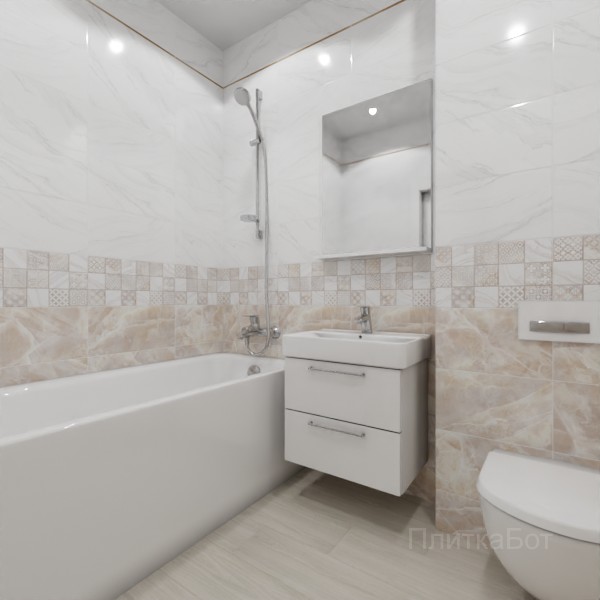ALMA ceramica 2026, Фреско, Низ-верх, декор и полоса, палубная №4