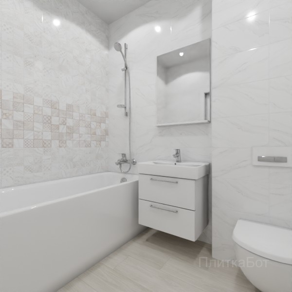 ALMA ceramica 2026, Фреско, Два декора над ванной, палубная №1