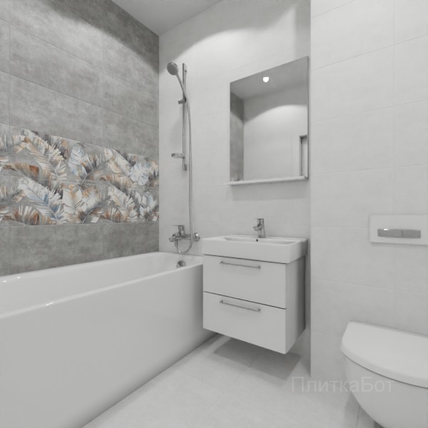ALMA ceramica 2026, Грета, Два декора над ванной №2