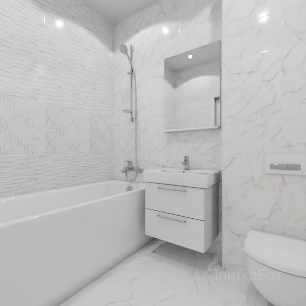 ALMA ceramica 2026, Гриджио, Два декора над ванной №1