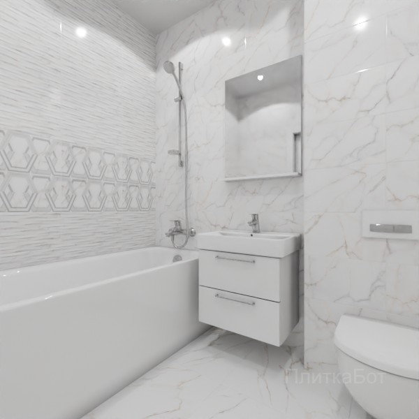 ALMA ceramica 2026, Гриджио, Два декора над ванной №2