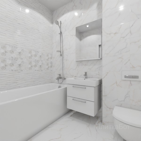 ALMA ceramica 2026, Гриджио, Два декора над ванной №3