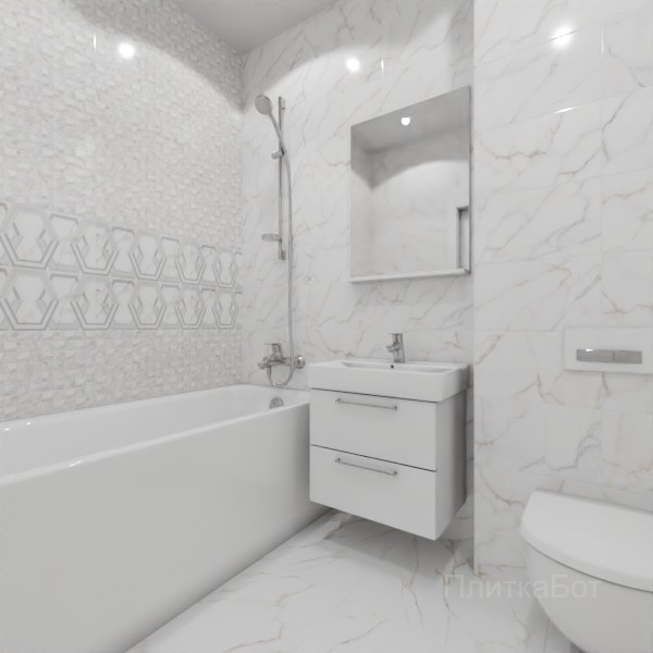 ALMA ceramica 2026, Гриджио, Два декора над ванной №5